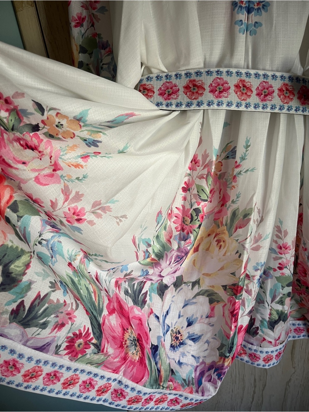 Karolina Boutique Floral Feminine Belted Dress Cottagecore Sz Large - Picture 8 of 16